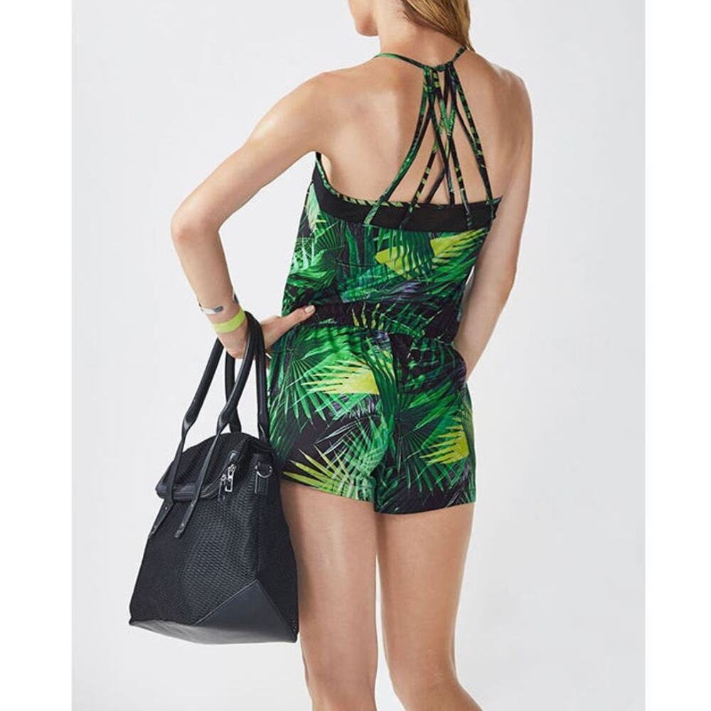 Fabletics Dash Romper Tropical Rainforest Strappy… - image 3